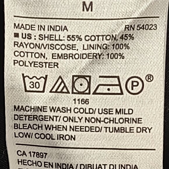 Old Navy Cotton Blend Tunic Dress Black Embroidered V-Neck Lined Size Medium - Picture 13 of 13